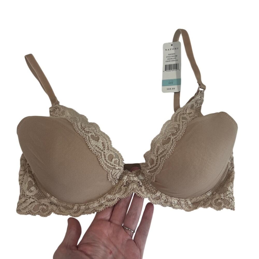 Natori Feathers Maternity Plunge T-Shirt Bra 730023M Cafe Size 34C Nursing NWT